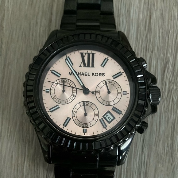 Michael Kors Black Everest Chronograph Watch - Picture 5 of 5